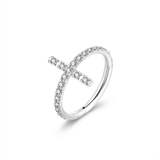 Piercing cerchietto con croce di zirconi in Acciaio Chirurgico 316L - Piercing per lobo, helix, forward helix, conch, tragus