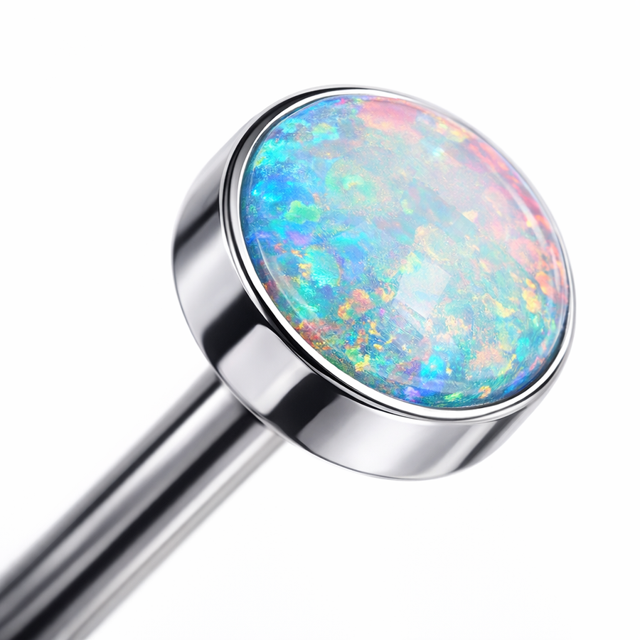 Piercing con sfera con opale in Titanio F136 - Piercing per lingua