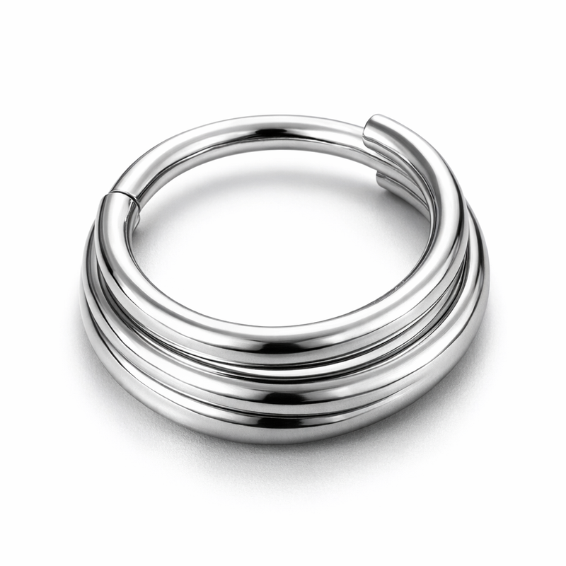 Cerchietto con tre fasce in Acciaio Chirurgico 316L - Piercing per lobo, helix, septum, daith