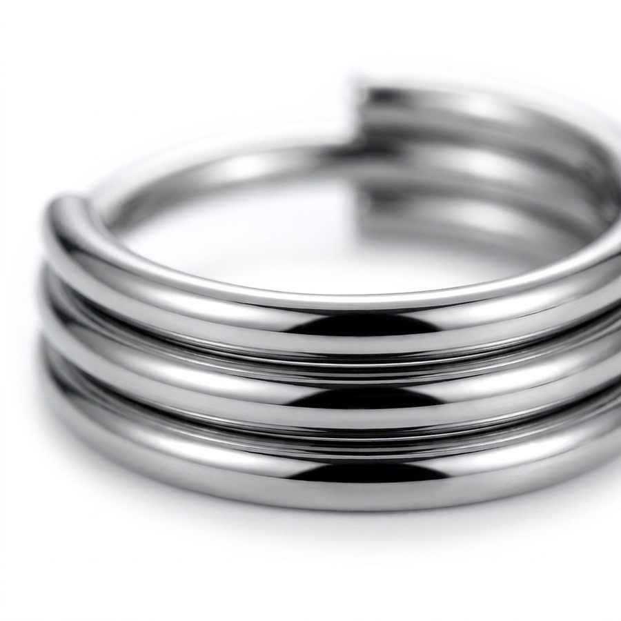 Cerchietto con tre fasce in Acciaio Chirurgico 316L - Piercing per lobo, helix, septum, daith