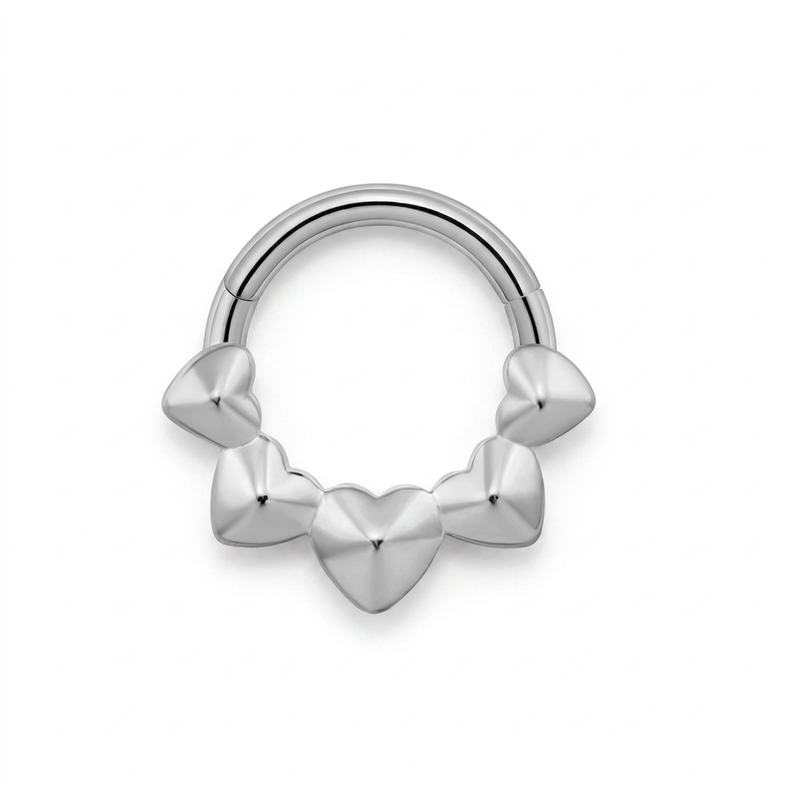 Piercing con cuoricini in Acciaio Chirurgico 316L - Piercing per Lobo, helix, daith, septum