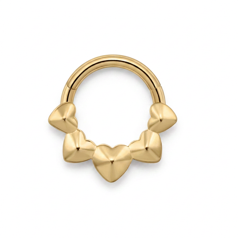 Piercing con cuori in Acciaio Chirurgico 316L - Piercing per Lobo, helix, daith, septum