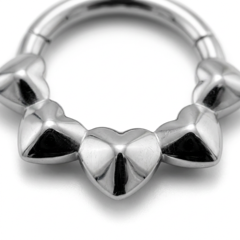 Piercing con cuoricini in Acciaio Chirurgico 316L - Piercing per Lobo, helix, daith, septum