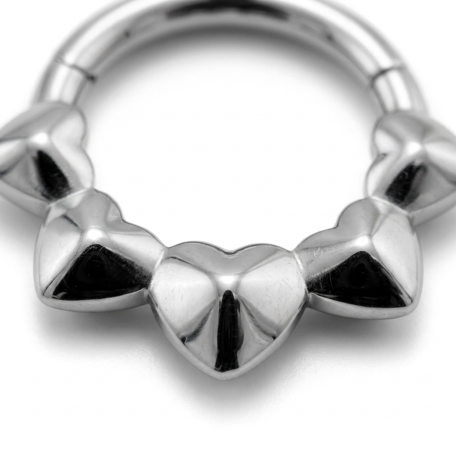 Piercing con cuoricini in Acciaio Chirurgico 316L - Piercing per Lobo, helix, daith, septum
