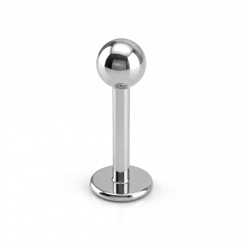 Labret con pallina in Acciaio Chirurgico 316L - Piercing per lobo, helix, forward helix, conch, flat, tragus, minimal, labret, medusa, monroe