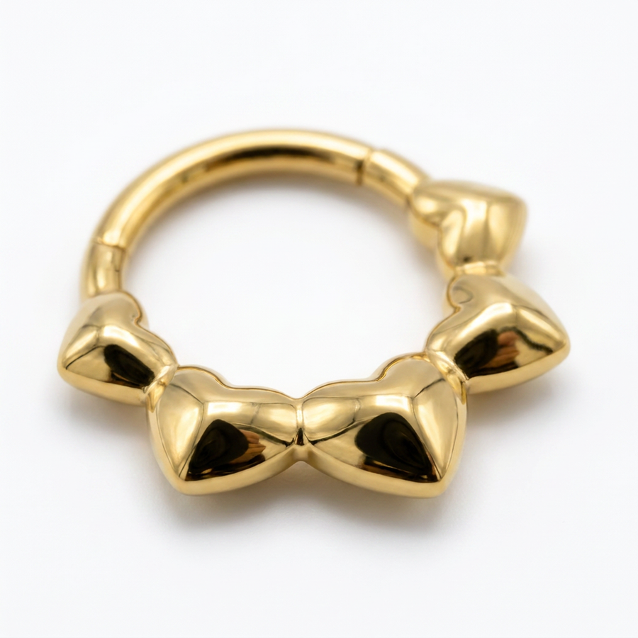 Piercing con cuori in Acciaio Chirurgico 316L - Piercing per Lobo, helix, daith, septum