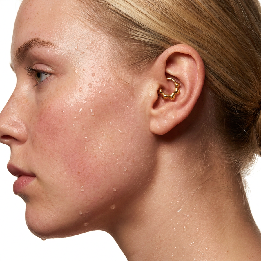 Piercing con cuori in Acciaio Chirurgico 316L - Piercing per Lobo, helix, daith, septum
