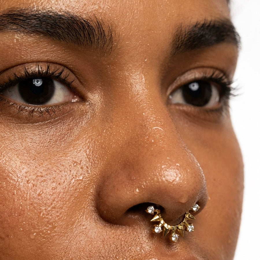Piercing con zirconi in Acciaio Chirurgico 316L - Piercing per lobo, helix, daith, septum