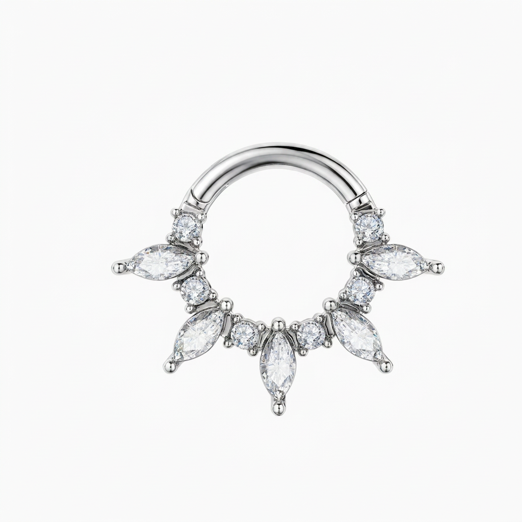 Piercing con zirconi e punte in Acciaio Chirurgico 316L - Piercing per lobo, helix, daith, septum