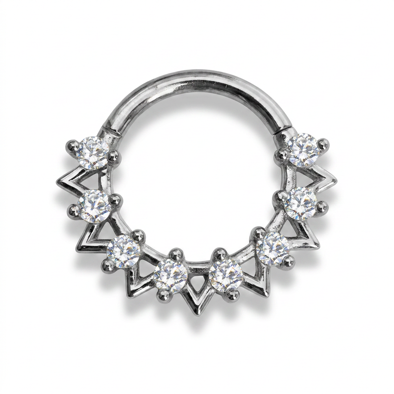 Piercing con zirconi e punte in Acciaio Chirurgico 316L - Piercing per lobo, helix, daith, septum