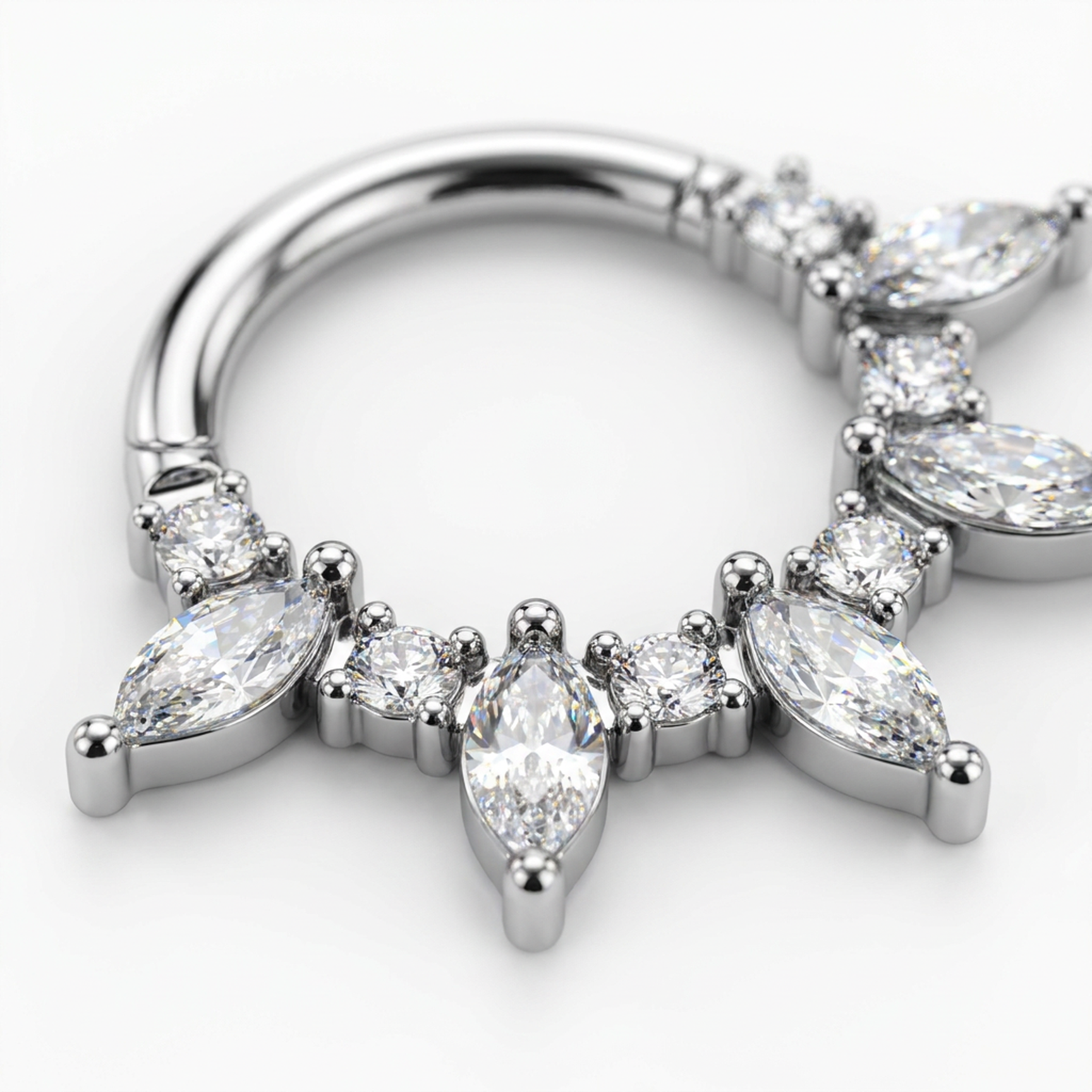 Piercing con zirconi e punte in Acciaio Chirurgico 316L - Piercing per lobo, helix, daith, septum