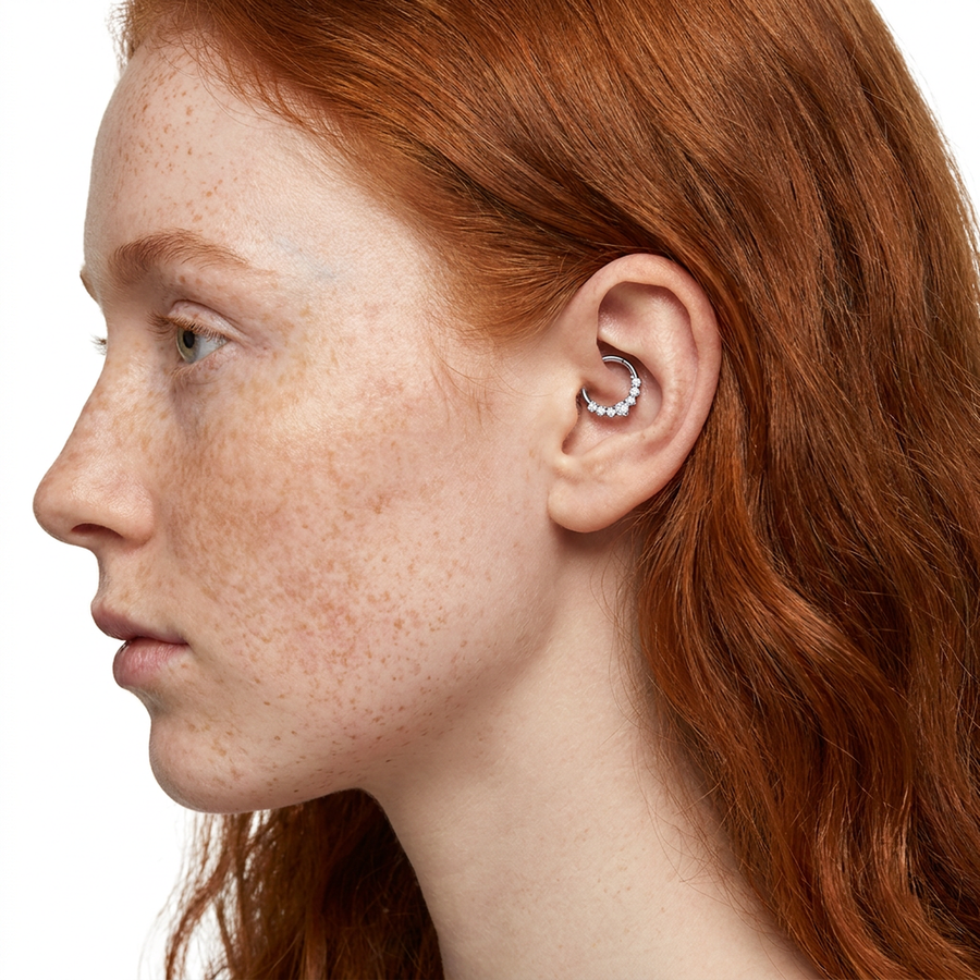 Piercing con zirconi in Acciaio Chirurgico 316L - Piercing per lobo, helix, daith, septum