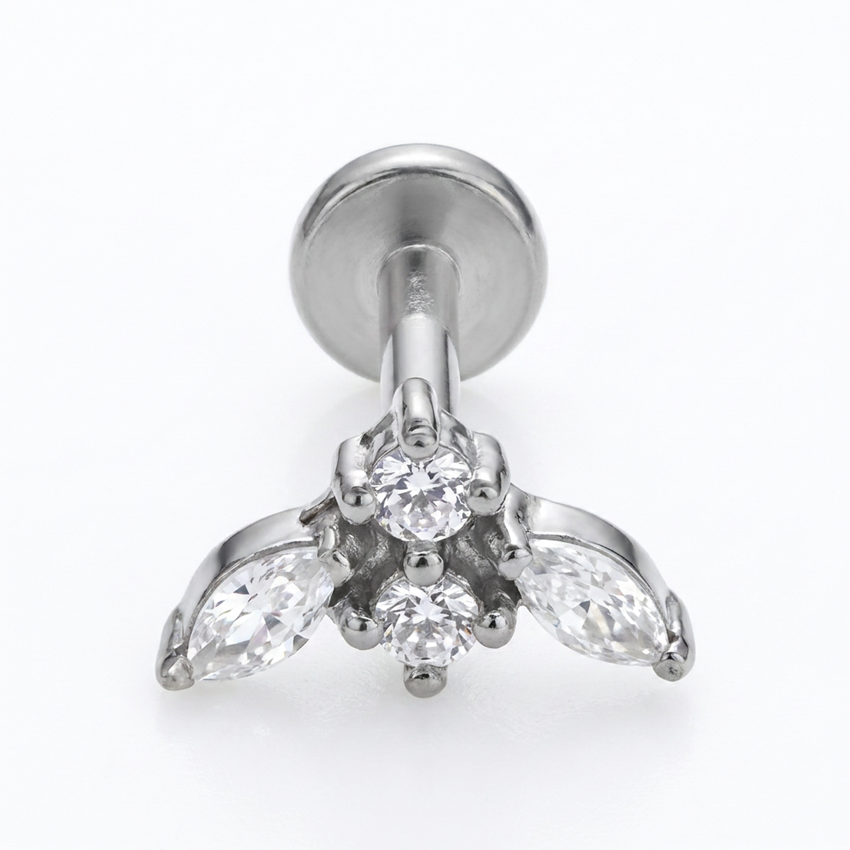 Piercing con zirconi in Acciaio Chirurgico 316L - Piercing per lobo, helix, forward helix, conch, flat, tragus