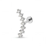 Piercing con zirconi in acciaio chirurgico 316L - Piercing per lobo, helix, forward helix, conch, flat, tragus