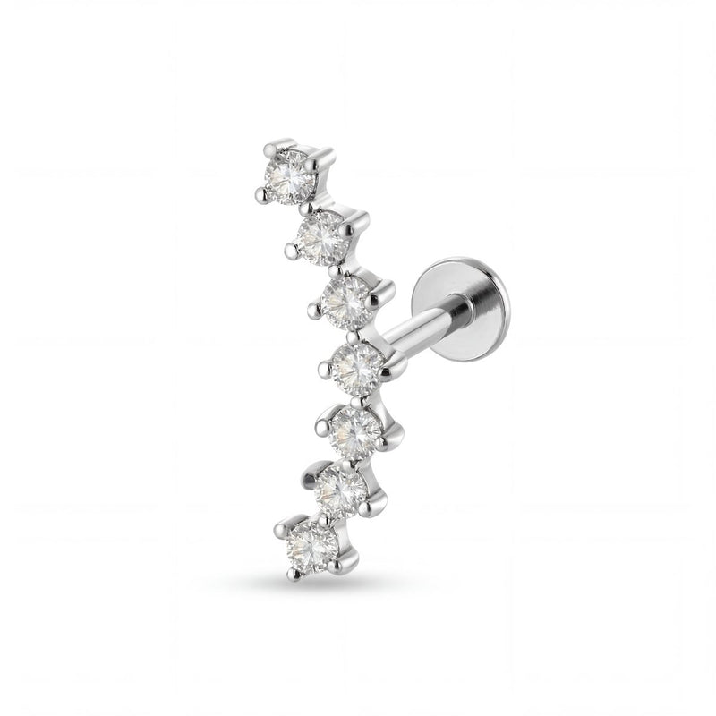 Piercing con zirconi in Acciaio Chirurgico 316L - Piercing per lobo, helix, forward helix, conch, flat, tragus