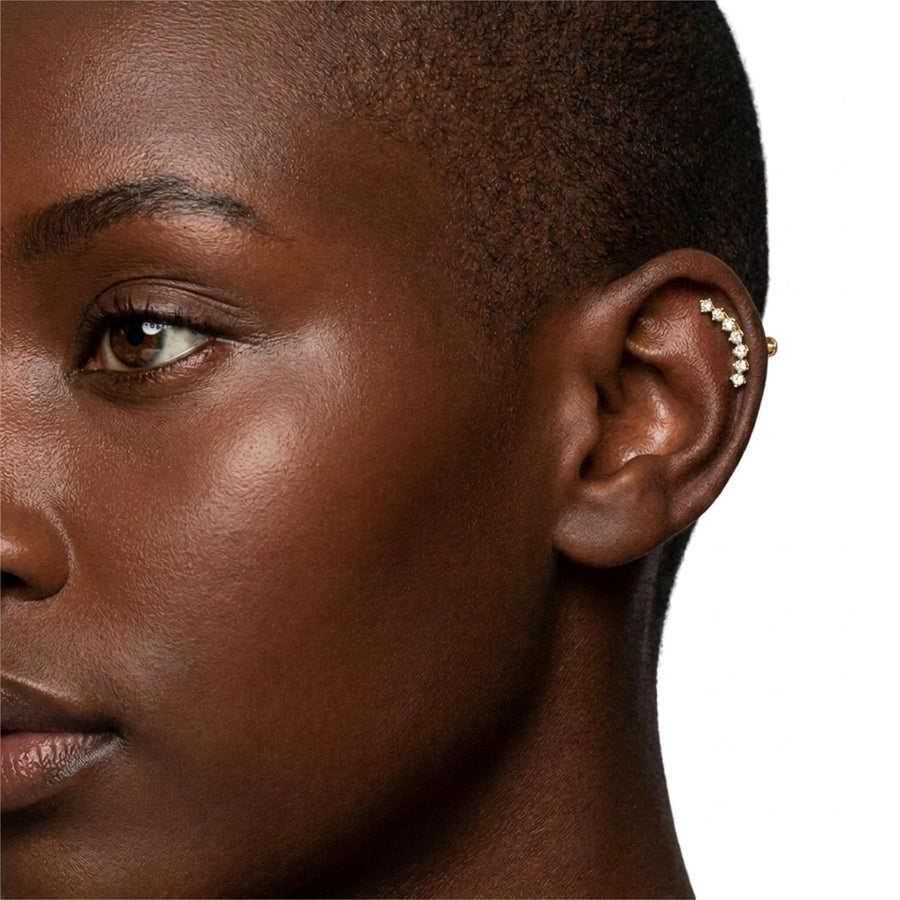 Piercing con zirconi in acciaio chirurgico 316L - Piercing per lobo, helix, forward helix, conch, flat, tragus