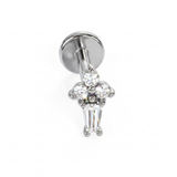 Piercing con zirconi in Acciaio Chirurgico 316L - Piercing per lobo, helix, forward helix, conch, flat, tragus