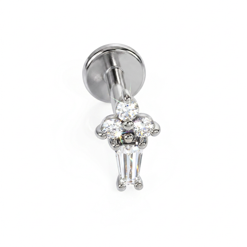 Piercing con zirconi in Acciaio Chirurgico 316L - Piercing per lobo, helix, forward helix, conch, flat, tragus