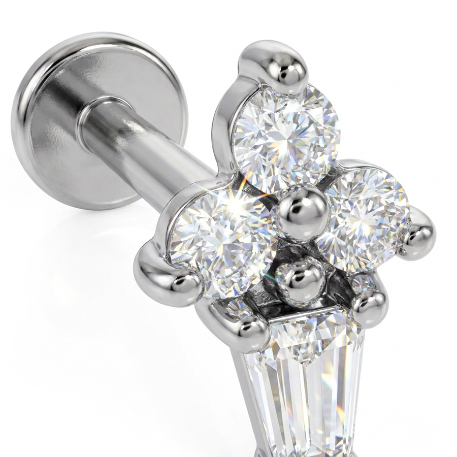 Piercing con zirconi in Acciaio Chirurgico 316L - Piercing per lobo, helix, forward helix, conch, flat, tragus