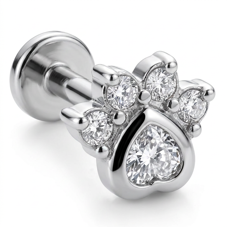 Piercing con zirconi in Acciaio Chirurgico 316L - Piercing per lobo, helix, forward helix, conch, flat, tragus