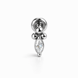 Piercing con zircone e palline in Acciaio Chirurgico 316L - Piercing per lobo, helix, forward helix, conch, flat, tragus