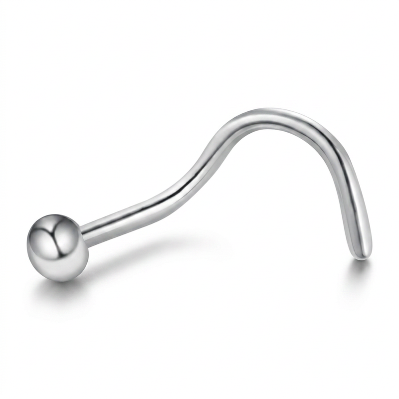 Piercing con pallina e spirale in Acciaio Chirurgico 316L- Piercing per naso