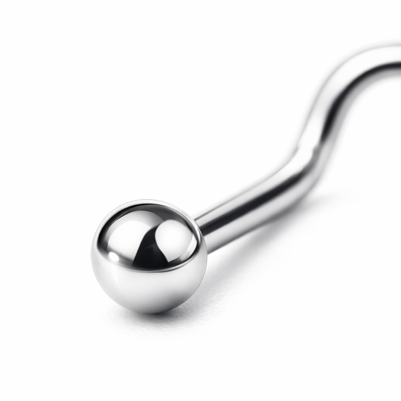 Piercing con pallina e spirale in Acciaio Chirurgico 316L- Piercing per naso