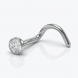 Piercing con brillantino incastonato e spirale in Acciaio Chirurgico 316L - Piercing per naso