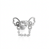 Piercing con cuore e zircone in acciaio chirurgico 316L - Piercing per lobo, helix, forward helix, conch, flat, tragus