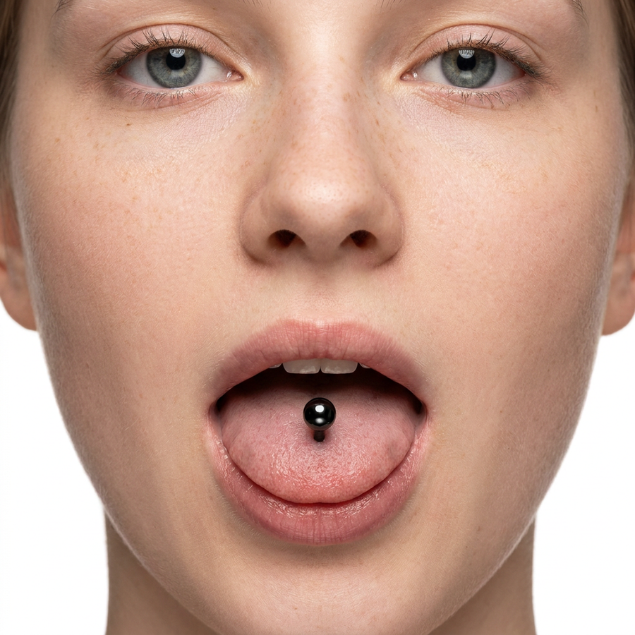 Barretta con palline in Titanio F136 - Piercing per Lingua e nipple