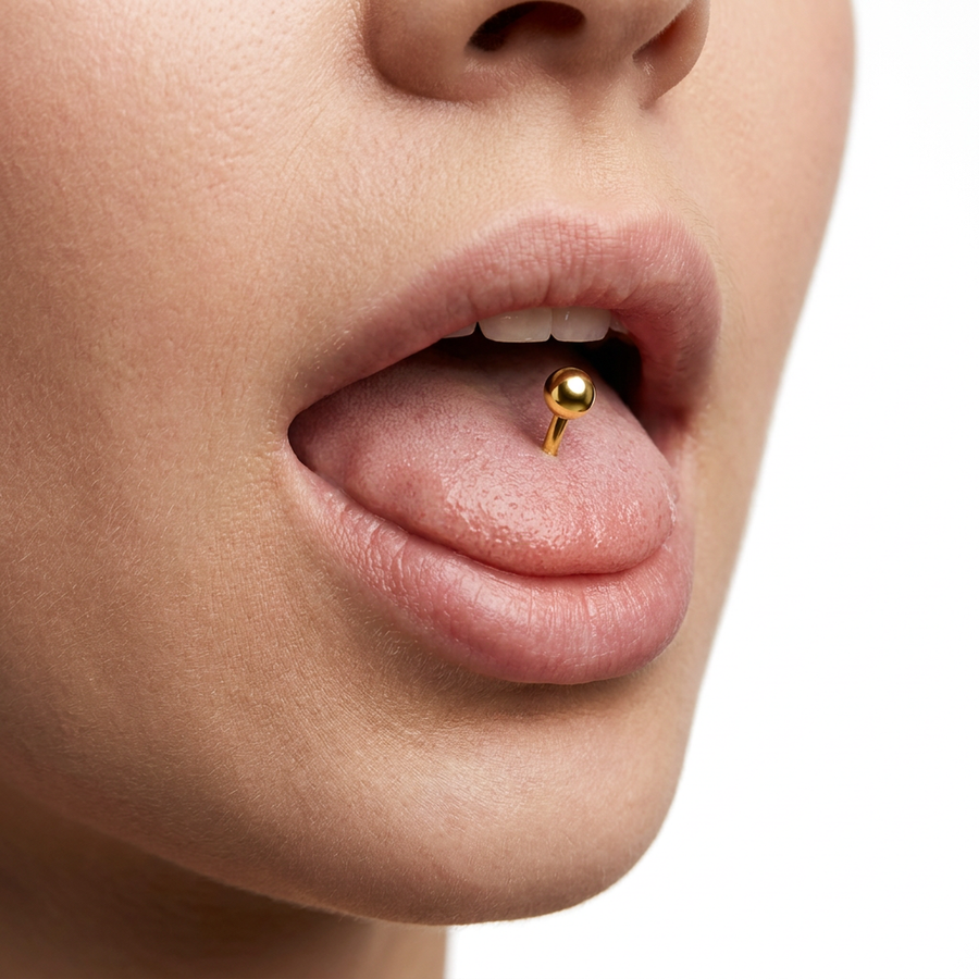 Barretta con palline in Titanio F136 - Piercing per Lingua e nipple