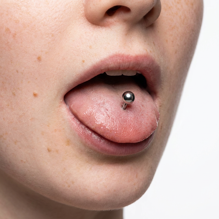 Barretta con palline in Titanio F136 - Piercing per Lingua e nipple