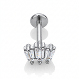 Piercing con tre zirconi in Acciaio Chirurgico 316L - Piercing per lobo, helix, forward helix, conch, flat, tragus