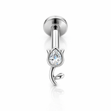 Piercing con tulipano in Acciaio Chirurgico 316L - Piercing per lobo, helix, forward helix, conch, flat, tragus