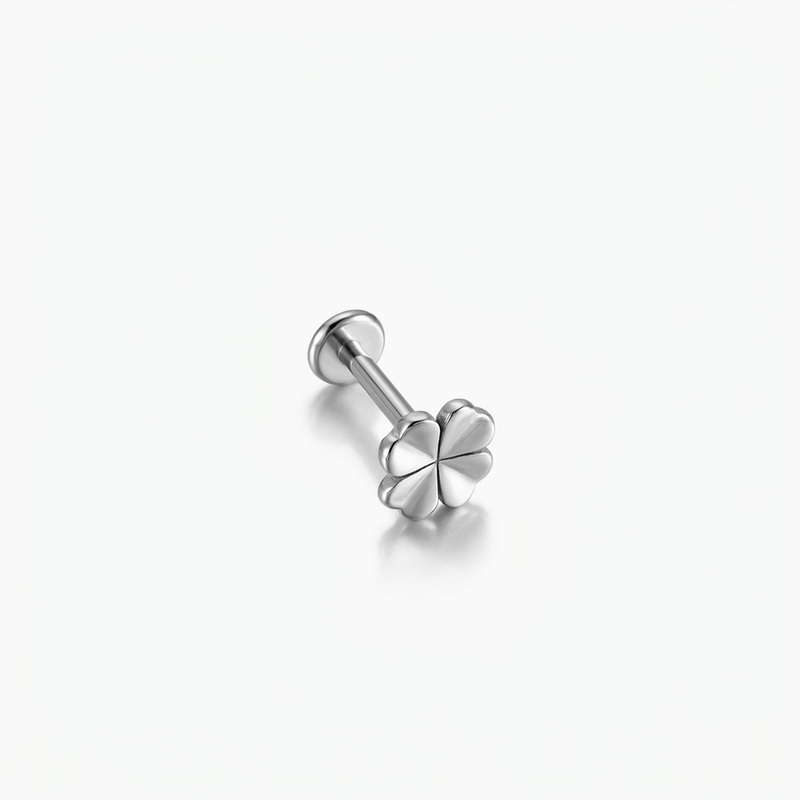 Piercing quadrifoglio in Acciaio Chirurgico 316L - Piercing per lobo, helix, forward helix, conch, flat, tragus