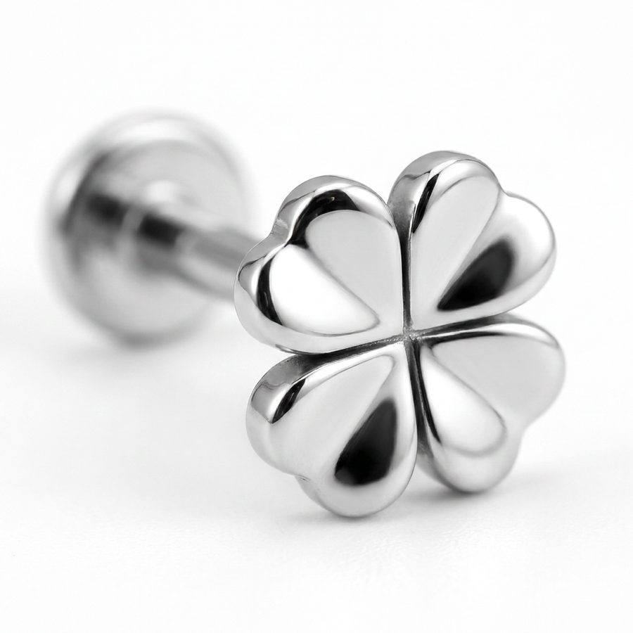 Piercing quadrifoglio in Acciaio Chirurgico 316L - Piercing per lobo, helix, forward helix, conch, flat, tragus