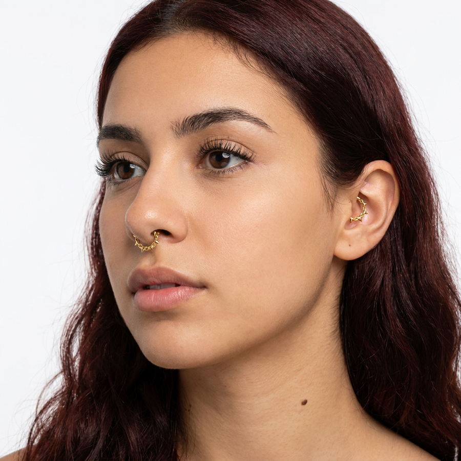 Piercing con catena in Acciaio Chirurgico 316L - Piercing per Lobo, helix, daith, septum
