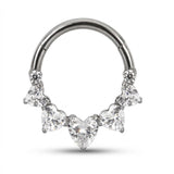 Piercing con zirconi a cuore in Acciaio Chirurgico 316L - Piercing per lobo, helix, daith, septum