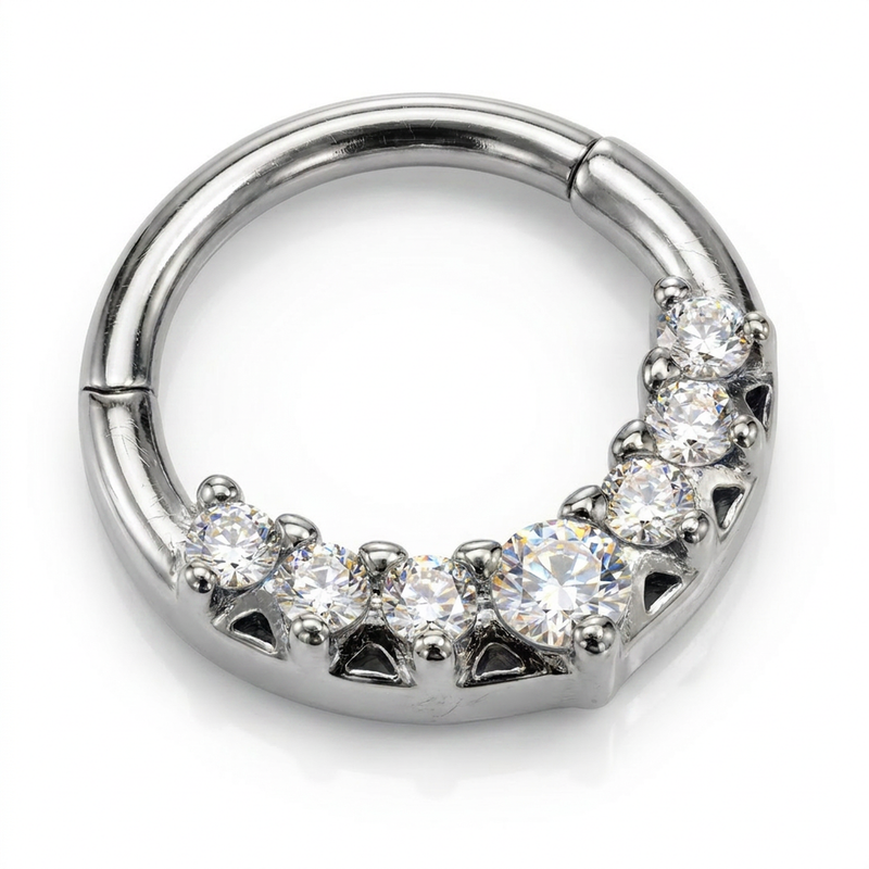 Piercing con zirconi in Acciaio Chirurgico 316L - Piercing per lobo, helix, daith, septum