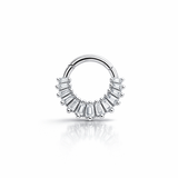 Piercing con zirconi rettangolari in Acciaio Chirurgico 316L - Piercing per lobo, helix, daith, septum