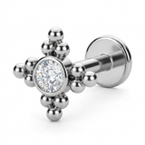 Piercing con zircone e palline in Acciaio Chirurgico 316L - Piercing per lobo, helix, forward helix, conch, flat, tragus