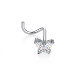 Piercing con farfalla e zirconi in Acciaio Chirurgico 316L - Piercing per nostril