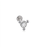 Piercing con zircone e palline in Acciaio Chirurgico 316L - Piercing per lobo, helix, forward helix, conch, flat, tragus