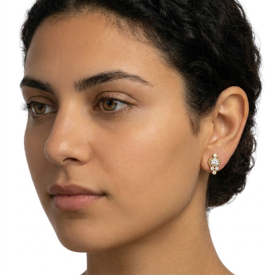 Piercing con zirconi e palline in Acciaio Chirurgico 316L - Piercing per lobo, helix, forward helix, conch, flat, tragus
