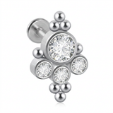 Piercing con zirconi in Acciaio Chirurgico 316L - Piercing per lobo, helix, forward helix, conch, flat, tragus