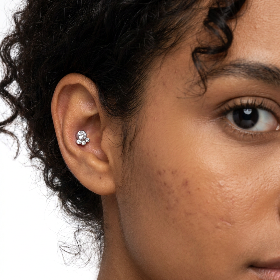 Piercing con zirconi in Acciaio Chirurgico 316L - Piercing per lobo, helix, forward helix, conch, flat, tragus