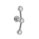 Piercing con zirconi in Acciaio Chirurgico 316L - Piercing per lobo, helix, forward helix, conch, flat, tragus