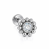 Piercing con zirconi e palline in Acciaio Chirurgico 316L - Piercing per lobo, helix, forward helix, conch, flat, tragus