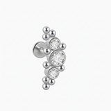 Piercing con zirconi e palline in acciaio chirurgico 316L - Piercing per lobo, helix, forward helix, conch, flat, tragus