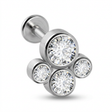 Piercing con zirconi in Acciaio Chirurgico 316L - Piercing per lobo, helix, forward helix, conch, flat, tragus